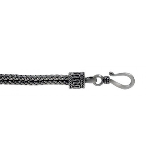 4mm Square Snake Bali Chain, 7" - 24" Length, Sterling Silver